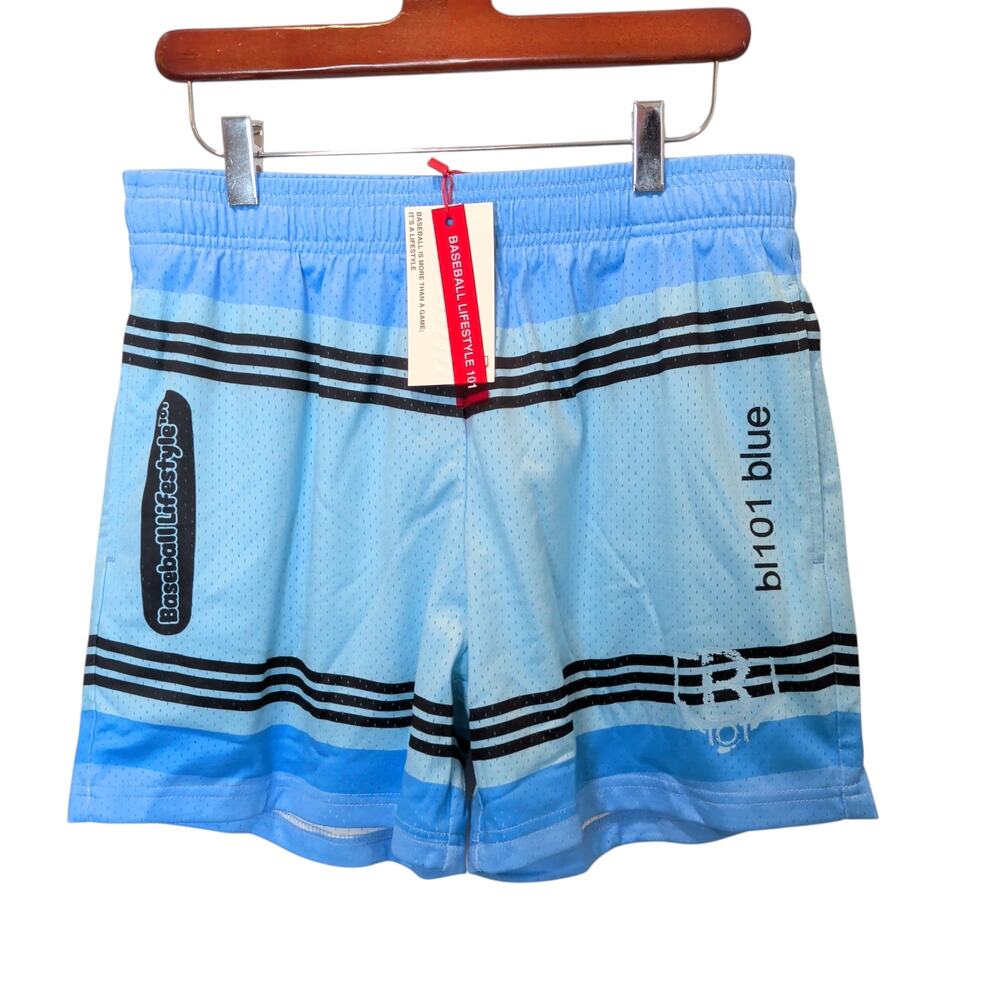 NWT Baseball Lifestyle 101 Men's Sz S Blue Crayon Shorts BL101